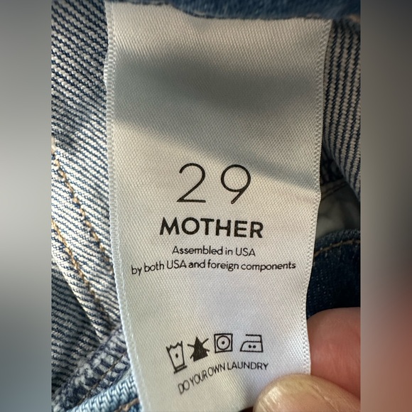 MOTHER The Swooner Roller Cropped Wide-Leg Jeans in Post No Bills Size 29 - Picture 11 of 16